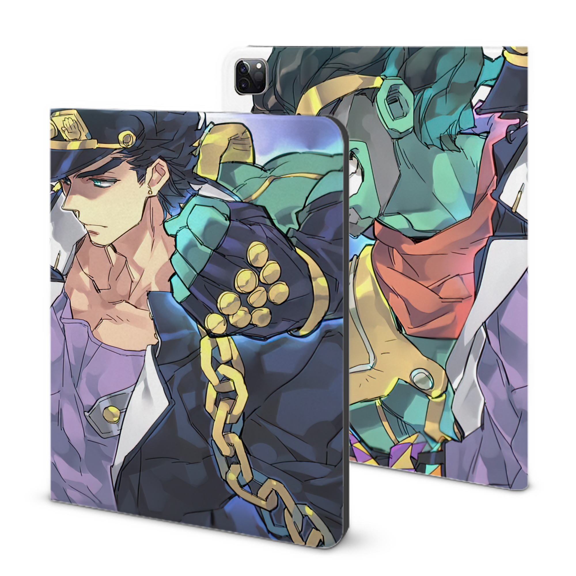（画像用） ジョジョの奇妙な冒険 JoJo's Bizarre Adventure IPad ケース ブック型 PUレザー TPU 耐衝撃 軽量 薄型 ペン収納なし 全面保護 IPad 各モデル対応